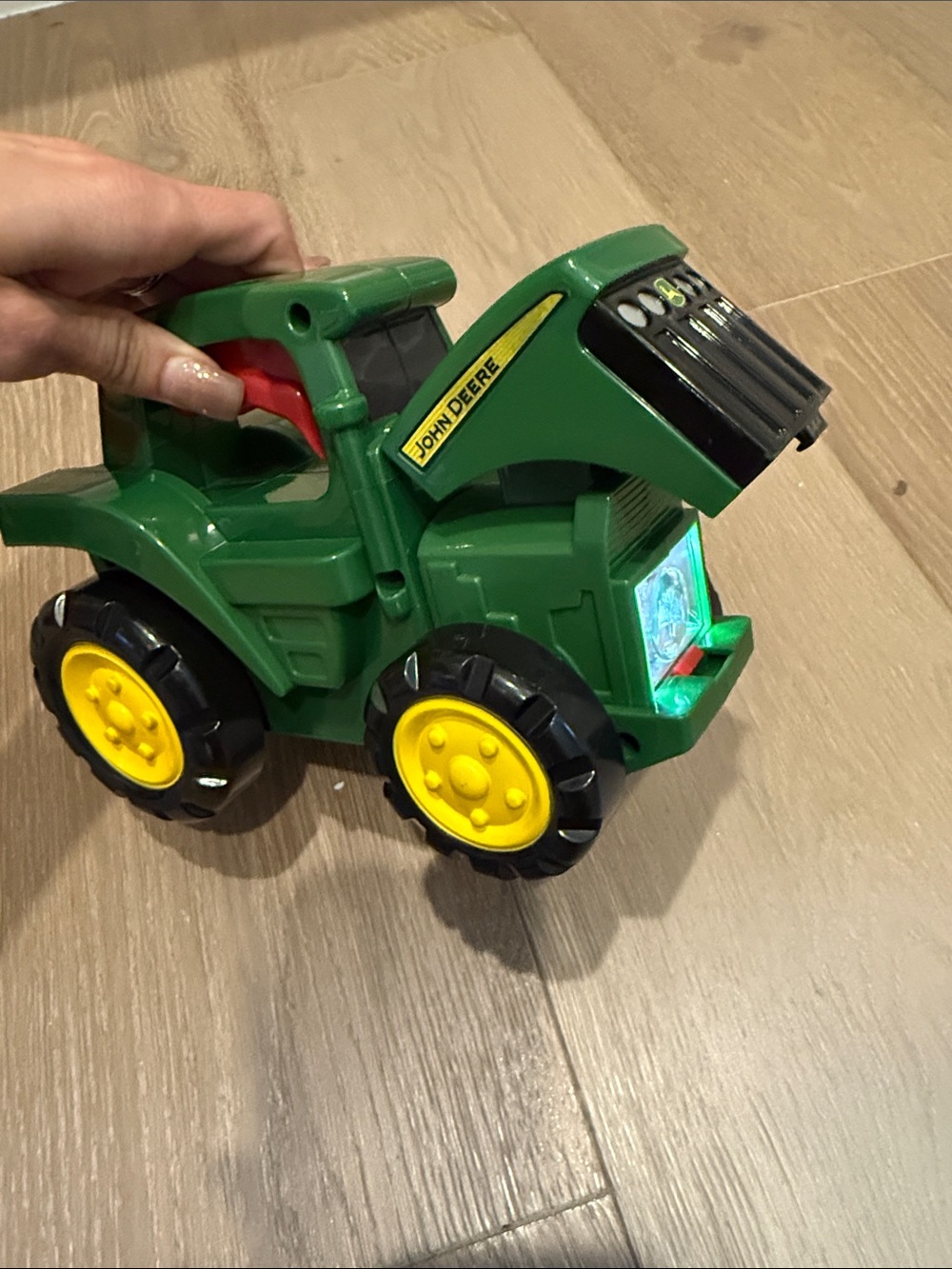 John Deere Green and Yellow Toy Tractor with Working Flashlight & Sounds